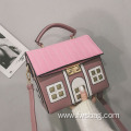 New style collision color originality strange little house cartoon lovely small house handbag individual character handbags